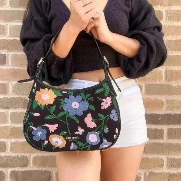 Kate Spade Penny Floral Jacquard Small Hobo Bag - Picture 1 of 11